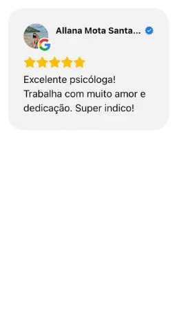 Descrição de uma avaliação no Google.