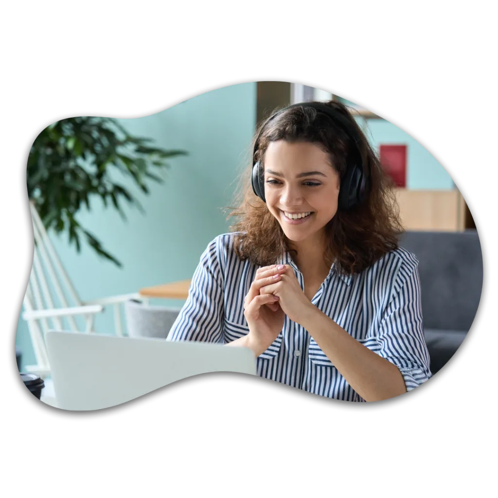 Mulher em uma sessão de terapia online